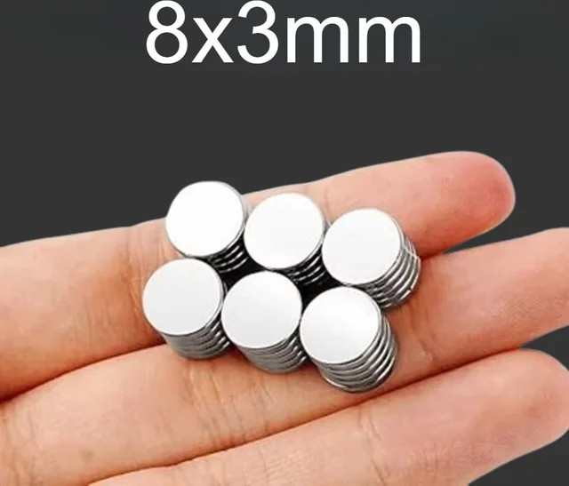 U-POLEMAG Runde Mini-Magnete 8 x 3 mm für Taschenverschlüsse und Whiteboards - Bild 1
