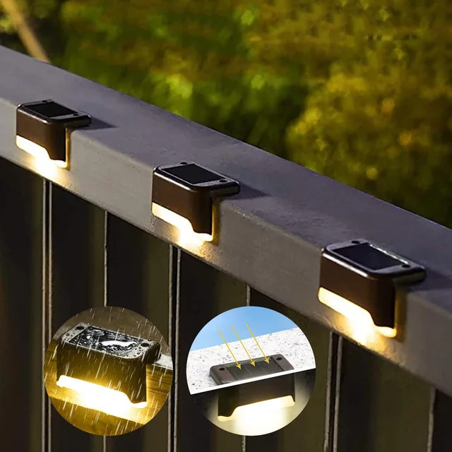 NEWBIRTH Solar LED Außenleuchten für Garten und Terrasse wasserdichte Solar-Treppenlichter zur Dekoration - Bild 1