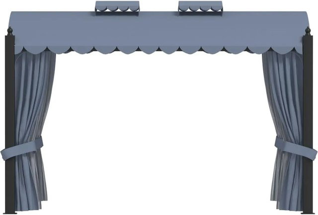vidaXL Pavillon mit Vorhängen aus Stahl in Anthrazit, B/T/H: 400 x 300 x 270 cm - Bild 1