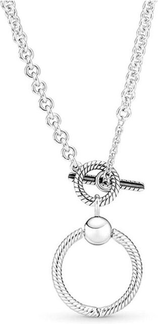 Halskette 925 Silber, Pfirsichherz, Rosa und Weiß, Zirkonia, Damen - Bild 1