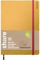 share Notizbuch DIN A5 punktkariert in Beige und Gelb mit Hardcover und elastischem Verschluss - Bild 1
