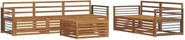 vidaXL Outdoor-Sofagarnitur 6-teilig aus Akazienholz in Braun mit Latten-Design - Bild 1