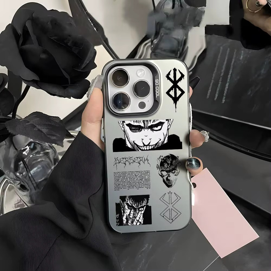 Anime Berserk Handyhülle für Apple iPhone 11 bis 17 Pro Max, mehrfarbig, matt mit Laser-Effekt und Aurora-Design - Bild 4