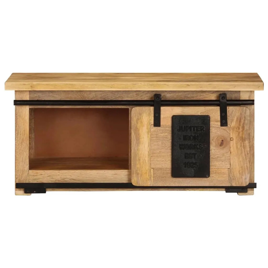 vidaXL TV-Schrank aus Massivholz Mango in Braun im Retro-Design B/T/H: 90 x 35 x 40 cm - Bild 2