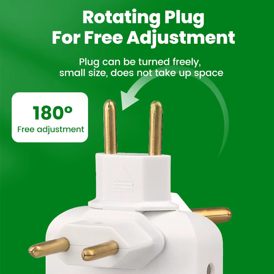 elough 3-in-1 Reise-Adapter White mit EU/US-Steckdose und faltbarem Design für USA zu EU Konvertierung - Bild 3