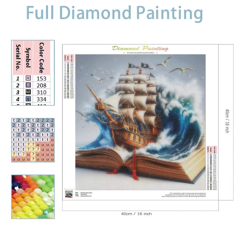 Sdoyuno Diamant Mosaik Buch Landschaft, Diamant Malerei, Bunt / Mehrfarbig - Bild 2