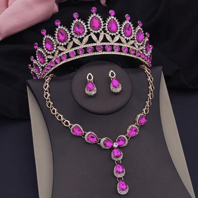 Wucifang Jewelry Schmuck-Set, Messing, Kristall, Schwarz, Damen - Bild 1