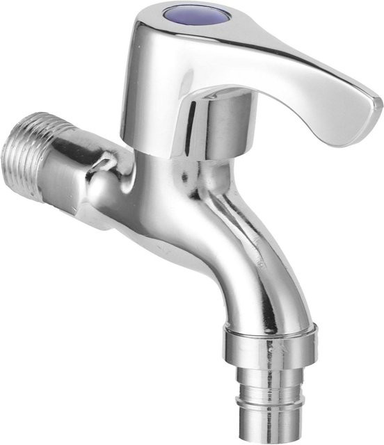 KONNWEI Wandmontierte Kaltwasser Armatur mit G1 2 Außengewinde für Waschbecken und Moppbecken in Weiß und Silber - Bild 1