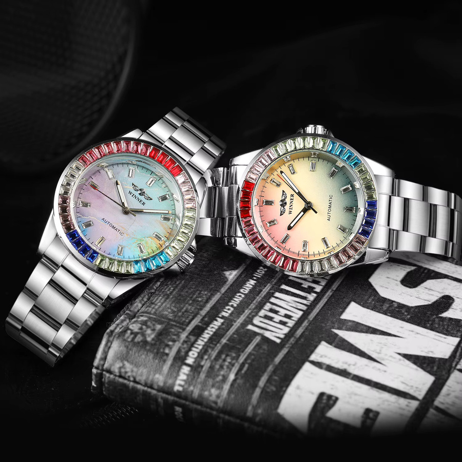 2024WINNER Armbanduhr, Automatik, Edelstahl, Diamant, Herren - Bild 2
