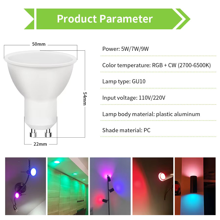 GGBEE Smart GU10 LED Lampe mit RGB und Wifi, kompatibel mit Tuya, Alexa und Google Home - Bild 3