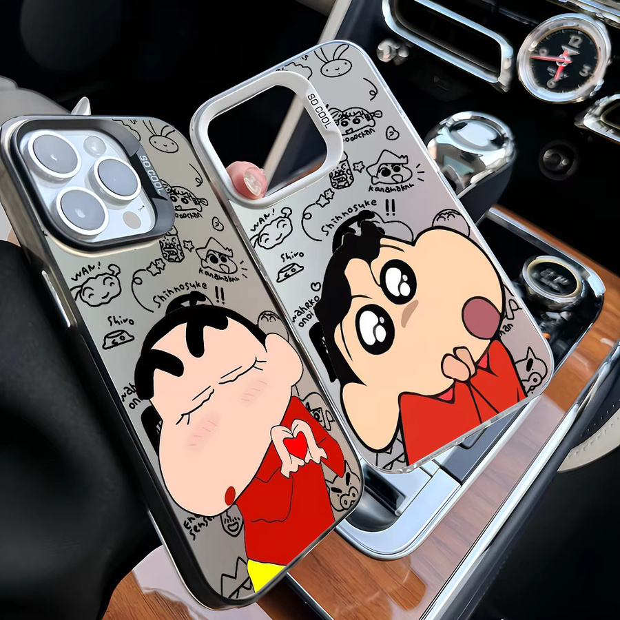 Stoßfeste Matte Handyhülle im Japanischen Anime Shin-Chan Design für Apple iPhone Modelle, Multicolour - Bild 1