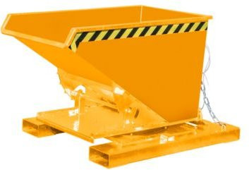 Bauer Kippbehälter Typ 3S 300 für Stapler mit 3-seitiger Kippfunktion, Tragfähigkeit 750 kg, Farbe: orange RAL 2000 - Bild 1