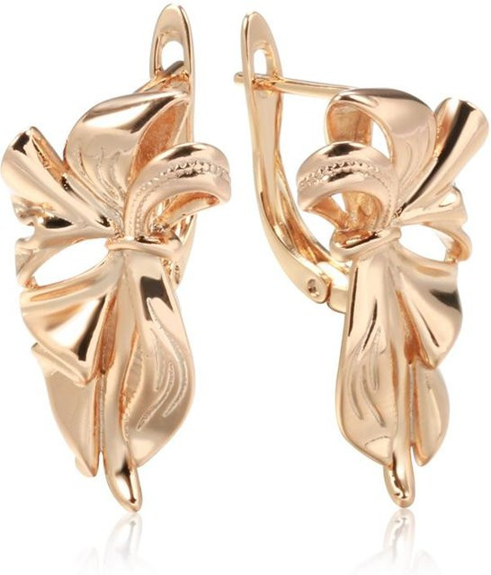 Ohrringe Roségold, Kupfer, Geometrisch Blume, Damen, Vintage - Bild 1