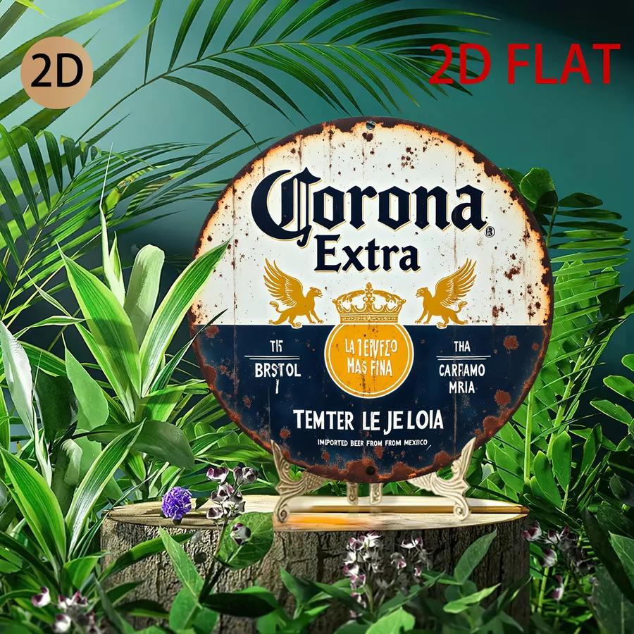 Vintage Corona Extra Beer Logo Metallschild mit Adler- und Kronen-Design, mehrfarbige Wandkunst aus Metall, B/H: 20 x 20 cm - Bild 4
