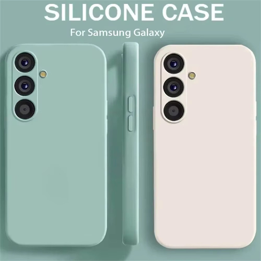 Samsung Galaxy Silikon Schutzhülle mit Kameraobjektiv-Schutz für S23, S24 FE, S24 und S25 Ultra Plus in Purple und Green - Bild 2