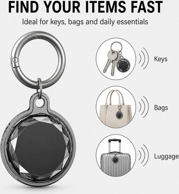 Wasserdichter TPU AirTag Halter Schlüsselanhänger für Apple AirTag in Transparent als Anti-Verlust-Schutzhülle für Schlüssel und Gepäck - Bild 1
