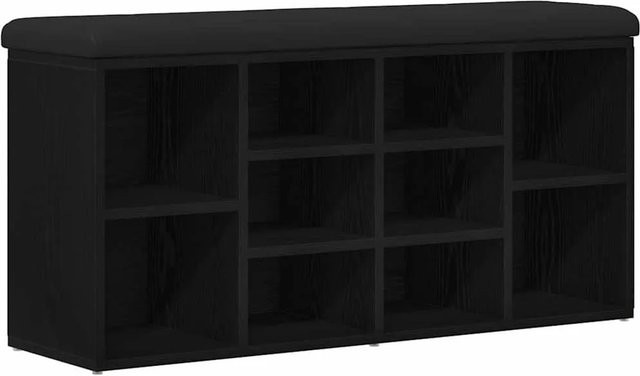 vidaXL Schuhbank in Schwarz und Eichen-Optik aus Holzwerkstoff, B/T/H: 102 x 32 x 50 cm - Bild 1