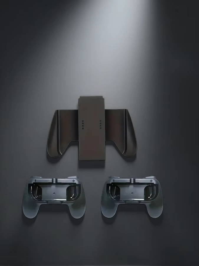 3er-Set ergonomische Controller-Griffe für Nintendo Switch Joy Con in Schwarz - Bild 3