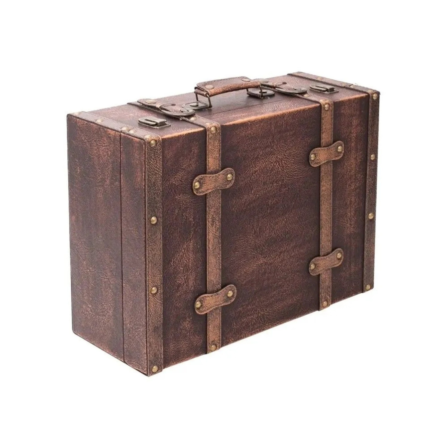 HMF Vintage Holzkiste Koffer Truhe in Dunkelbraun B/T/H: 44 x 32 x 16 cm - Bild 2