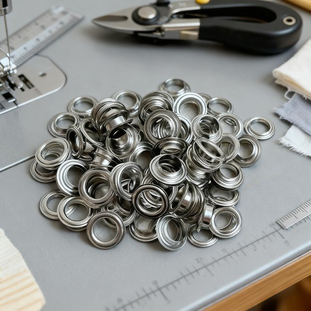 240 Edelstahl Ösen in Silber mit 12 mm Durchmesser für die Herstellung von Notizbüchern und Schreibwaren - Bild 1