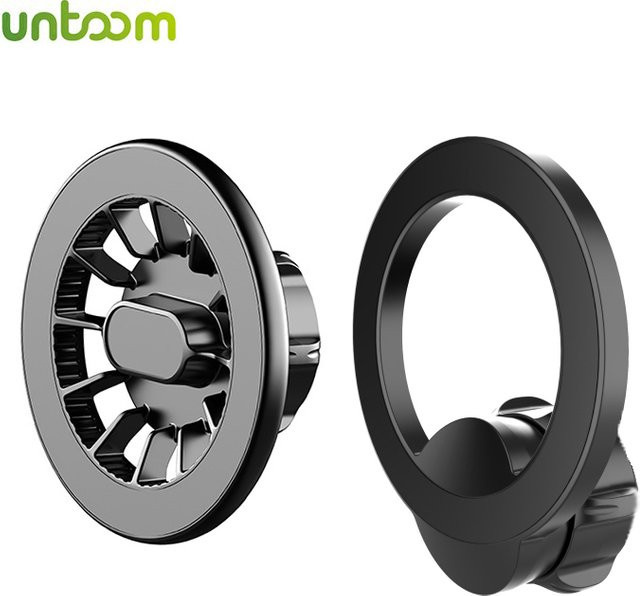 Untoom Magnetring-Handyhalterung für MagSafe Autohalterung in Schwarz, universelles Zubehör für iPhone 16 17 mit 17mm Kugelkopfbasis - Bild 1