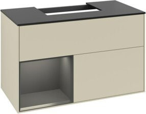 V&B Waschtischunterschrank Finion 100 in Seidengrau lackiert, B/T/H: 100 x 50,1 x 50,1 cm - Bild 1