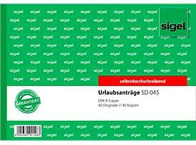Sigel Urlaubsantrag SD045, DIN A5 quer, selbstdurchschreibend, 2 x 40 Blatt, gelb - Bild 1