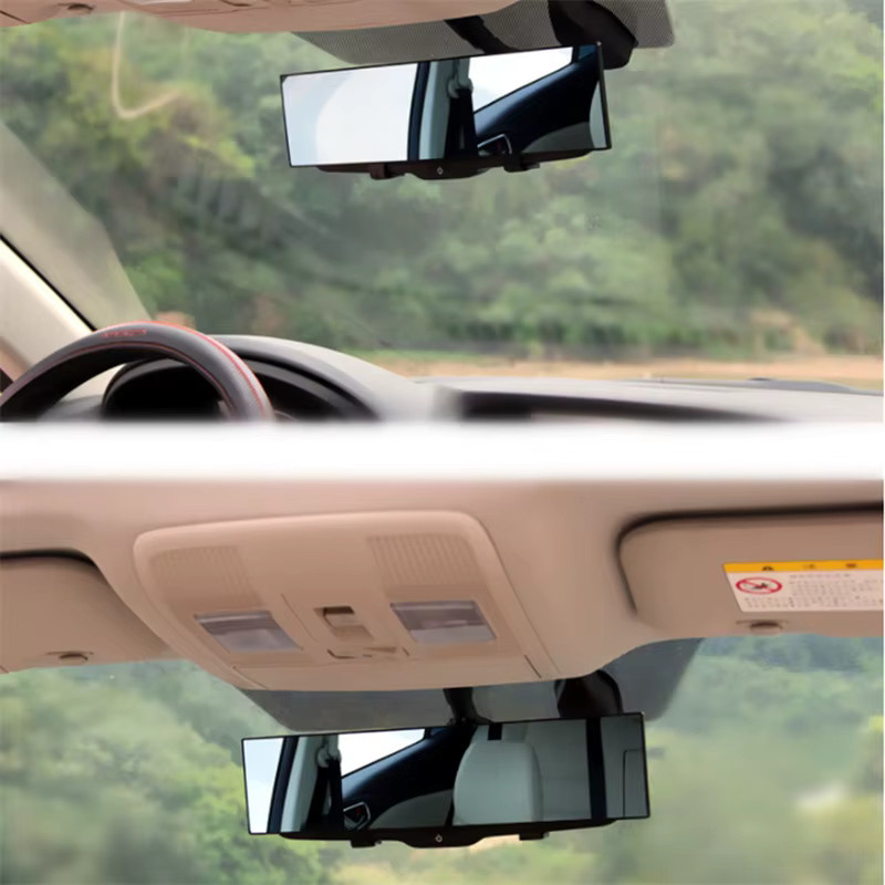Universal Weitwinkel-Rückspiegel mit Blendschutz als gebogener Blinder-Winkel-Spiegel für das Auto, Blau, Durchmesser: 27 cm - Bild 6
