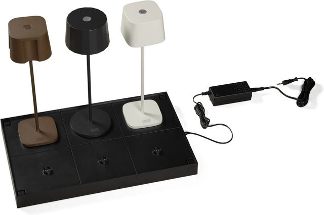Konstsmide 6-fach Ladeplattform für USB-Tischleuchten Schwarz B: 47 cm, T: 29 cm, H: 4 cm - Bild 1