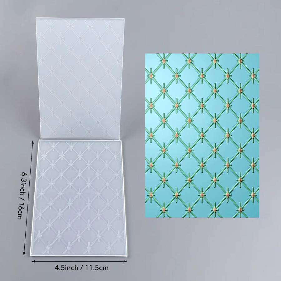 3D-Prägeordner aus Kunststoff mit bemalter Textur für Kartenherstellung und Scrapbooking - Bild 4