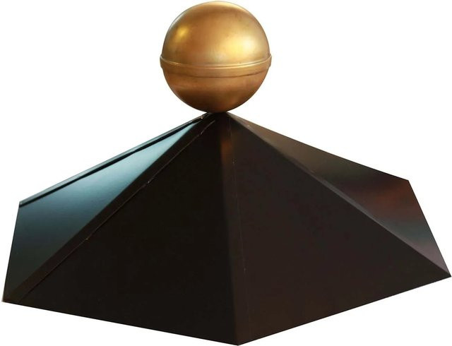Karibu Pavillonhaube für Sechseckpavillon in Schwarz mit Messing-Element, B/T/H: 18,9 x 21,2 x 9,7 cm - Bild 1