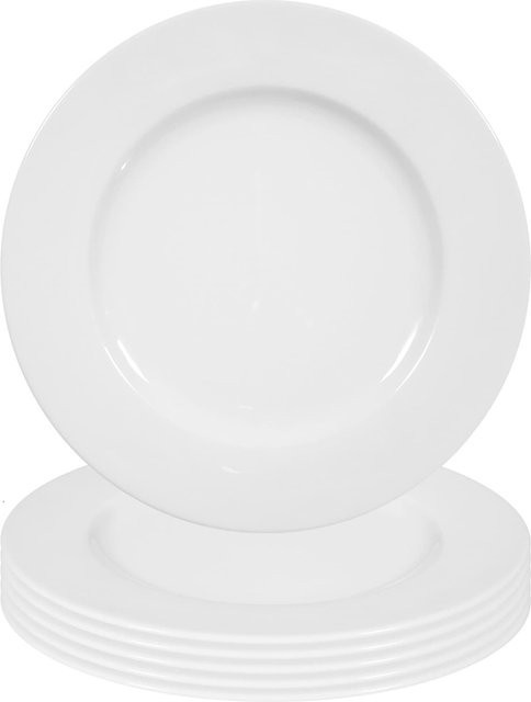 Seltmann Weiden Speiseteller Rondo/Liane aus Porzellan, Weiß, 6er Set, Durchmesser: 27,1 cm - Bild 1