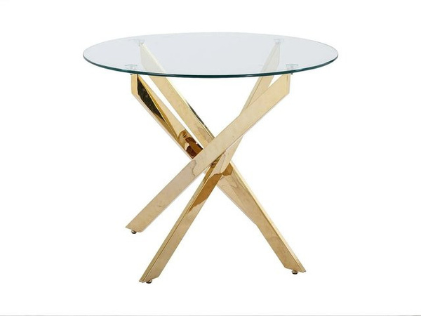 Esstisch Cosima von COSIMA, rund, Transparent/Gold, Durchmesser: 90 cm
