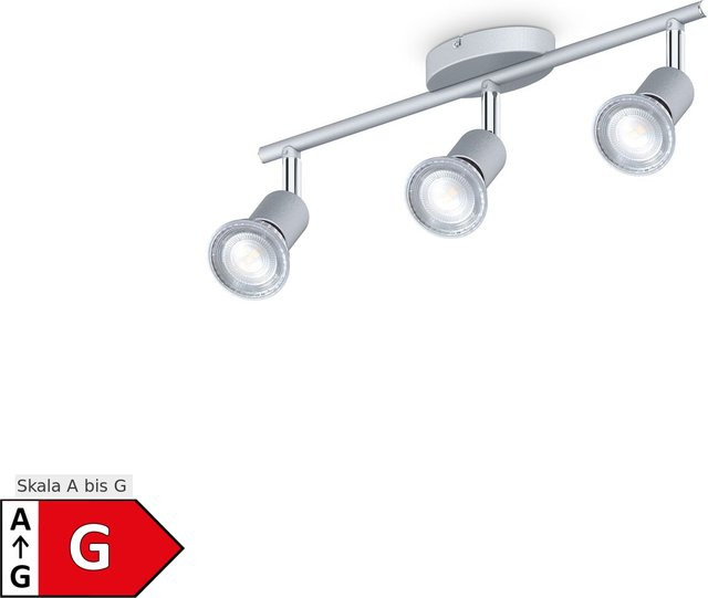 B.K.Licht LED Deckenleuchte modern in Grau mit 3x GU10 Leuchtmitteln und verstellbarem Design - Bild 1