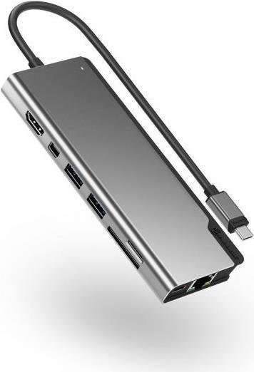 ALOGIC ULDPLSV2-SGR Notebook-Dockingstation und Portreplikator mit USB-C, HDMI und Ethernet in Schwarz-Grau - Bild 1