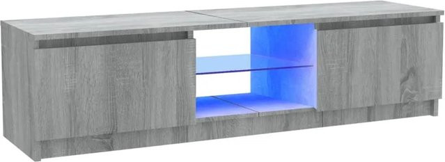 vidaXL TV-Schrank mit LED-Leuchten in Grau Sonoma, B/T/H: 120 x 30 x 35,5 cm - Bild 1