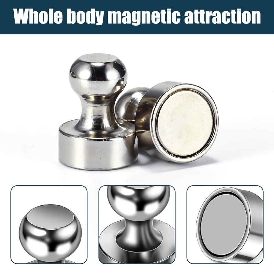 30 Stück magnetische Kühlschrankmagnete aus Metall in Silber für Whiteboard, Büro und Küche - Bild 4