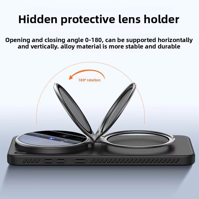 VIVO Schutzhülle aus hartem Silikon mit Wärmeableitung und Linsenständer in Orange für VIVO X300 Ultra, X300, X200 Pro und X300S - Bild 6