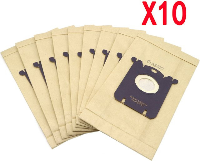 10er Set Staubbeutel fowoy in Beige für Electrolux E201B, Philips FC8021, GR201, AEG S-Bag und diverse Modelle wie FC9000, FC9049, HR8500, HR8350, FC9150 - Bild 1
