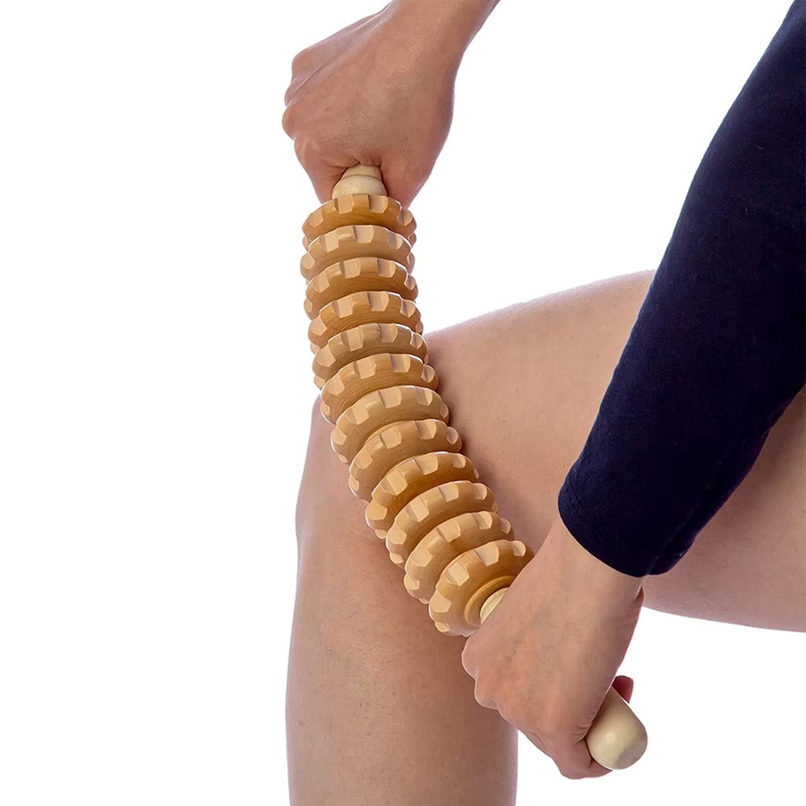 YQQGD Holztherapie-Rollstab-Massagegerät, 12-Rad, Lymphdrainage - Bild 4