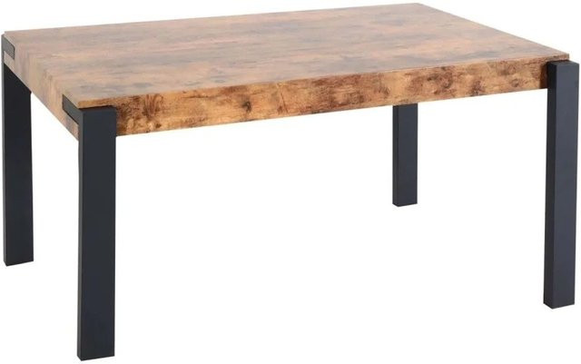 MCW Esstisch L53 im Industrial Design aus Metall und Wildeiche, Farbe Braun, B: 140 cm, T: 80 cm, H: 76 cm - Bild 2