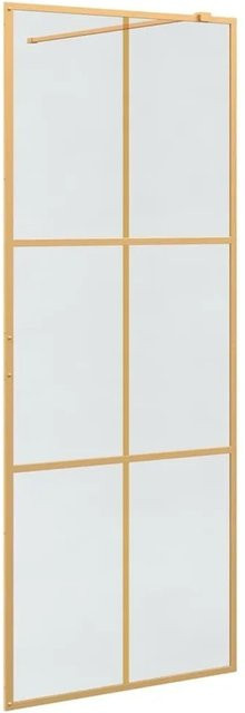 vidaXL Walk-In Duschwand aus gehärtetem Glas in Gold, rechteckig, Breite: 80 cm, Höhe: 195 cm - Bild 1