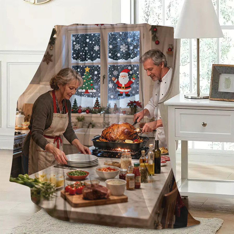 SRH Weihnachts-Baby-Flanellblanke aus Polyester, Mehrfarbig, antistatisch und fusselfrei - Bild 4