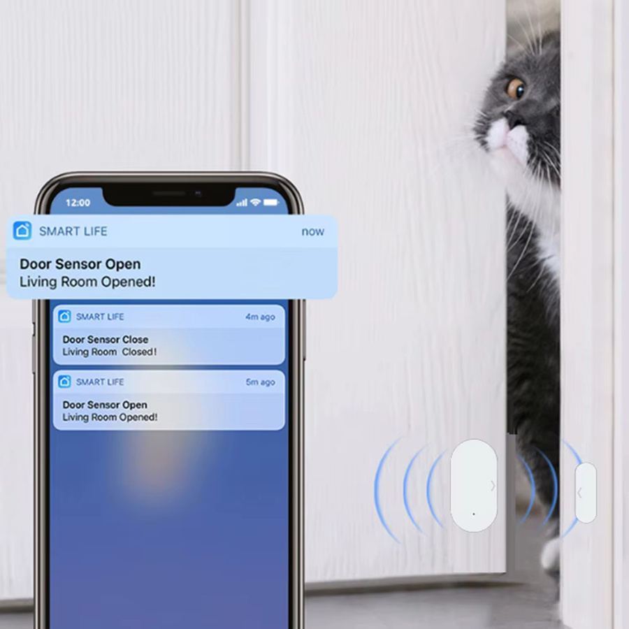 Tuya Zigbee Tür- und Fenstersensor in Weiß für Smart Home Automation und Einbruchschutz, kompatibel mit Alexa und Google Home - Bild 3