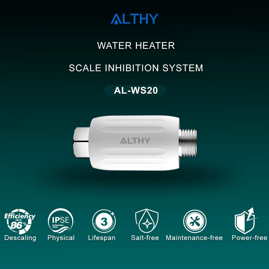 ALTHY IPSE Wasserenthärtungssystem zur Kalkvermeidung und Skalenhemmung in Weiß für Warmwasserbereiter und Duschfilter - Bild 2