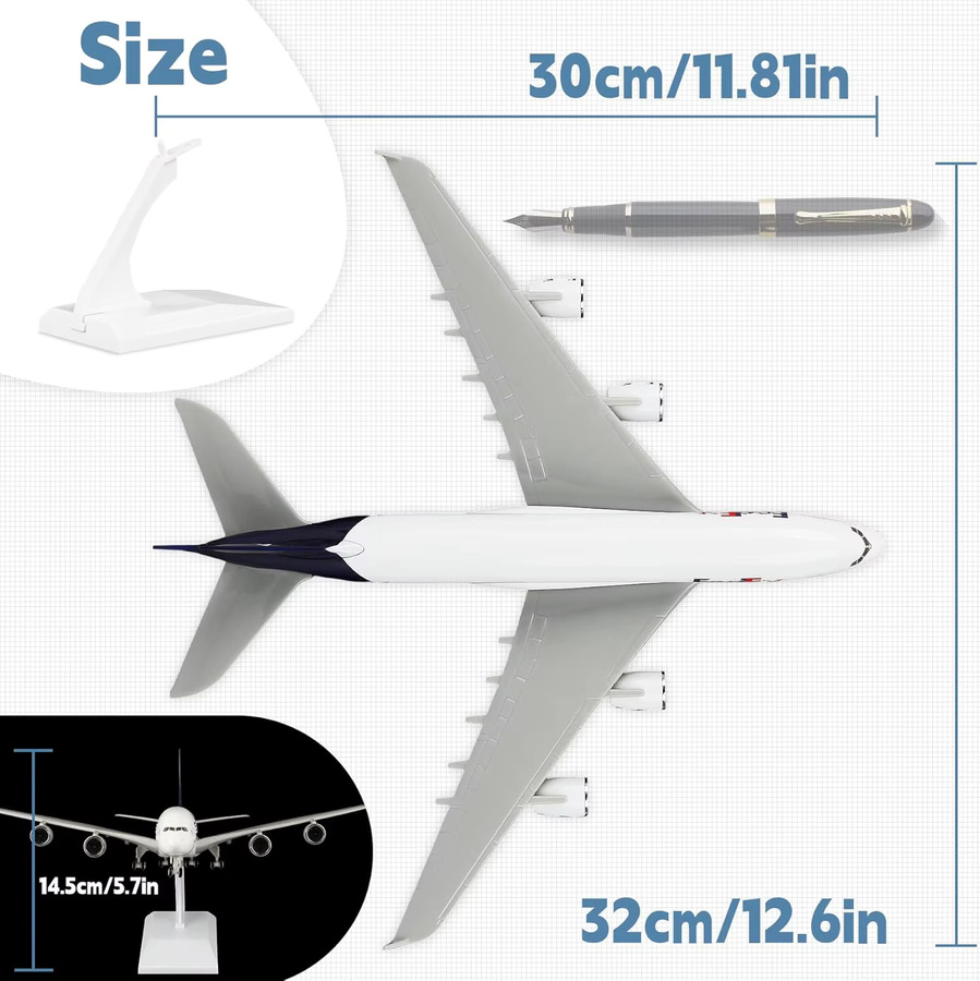 ZOCO FedEx A380 Spielzeugflugzeug-Modellbausatz, Harz, 30cm - Bild 5
