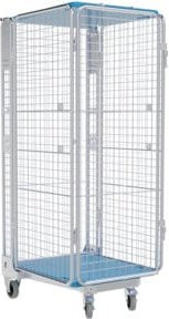 HMH nestainer ADB 1600 KU Transportwagen, 5-seitig, blau verzinkt, B/T: 73 x 87 cm - Bild 1