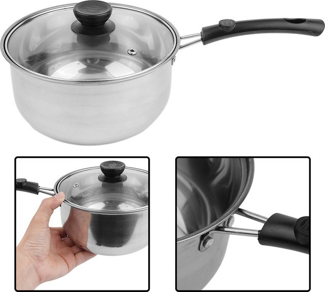 WMF Milchtopf aus Edelstahl mit Glasdeckel in Silber-Schwarz - Bild 1