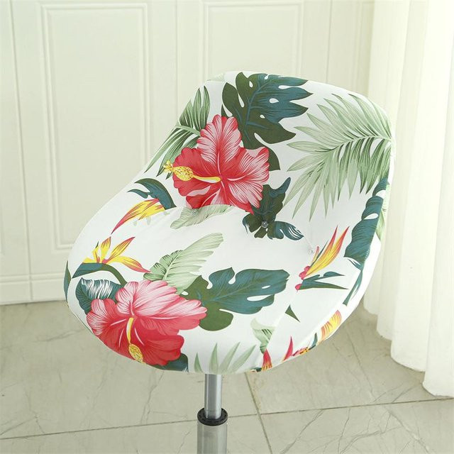 Elastischer Stuhlbezug von Yiran Furniture mit floralem Design in Multicolour, Universal Esszimmerstuhlbezug aus Polyester-Elastan-Mix, B/T: 42 x 23 cm - Bild 1