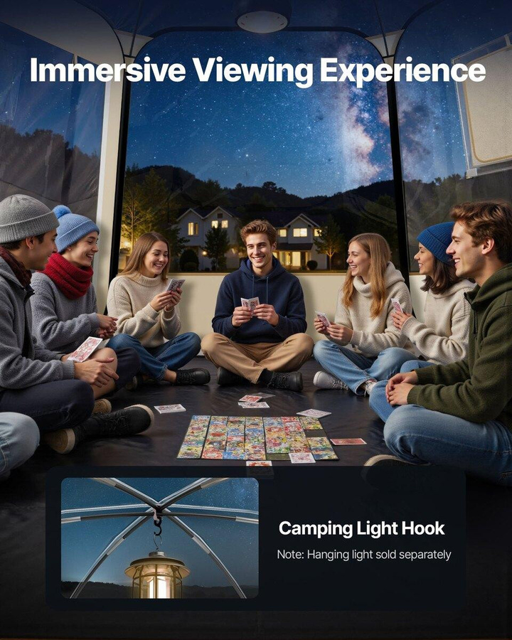 Buying Solutions, MB Pop-up Blasen Zelt Kuppel in Beige und Transparent, Wasserdicht & UV-Beständig, Outdoor Campingzelt mit Fenstern und 540° Panorama-Sicht, B/T/H: 458 x 432 x 230 cm - Bild 2